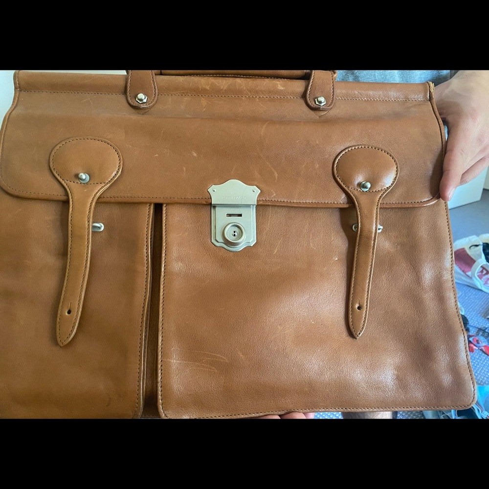 Rene Lezard Men’s Brown Leather Briefcase